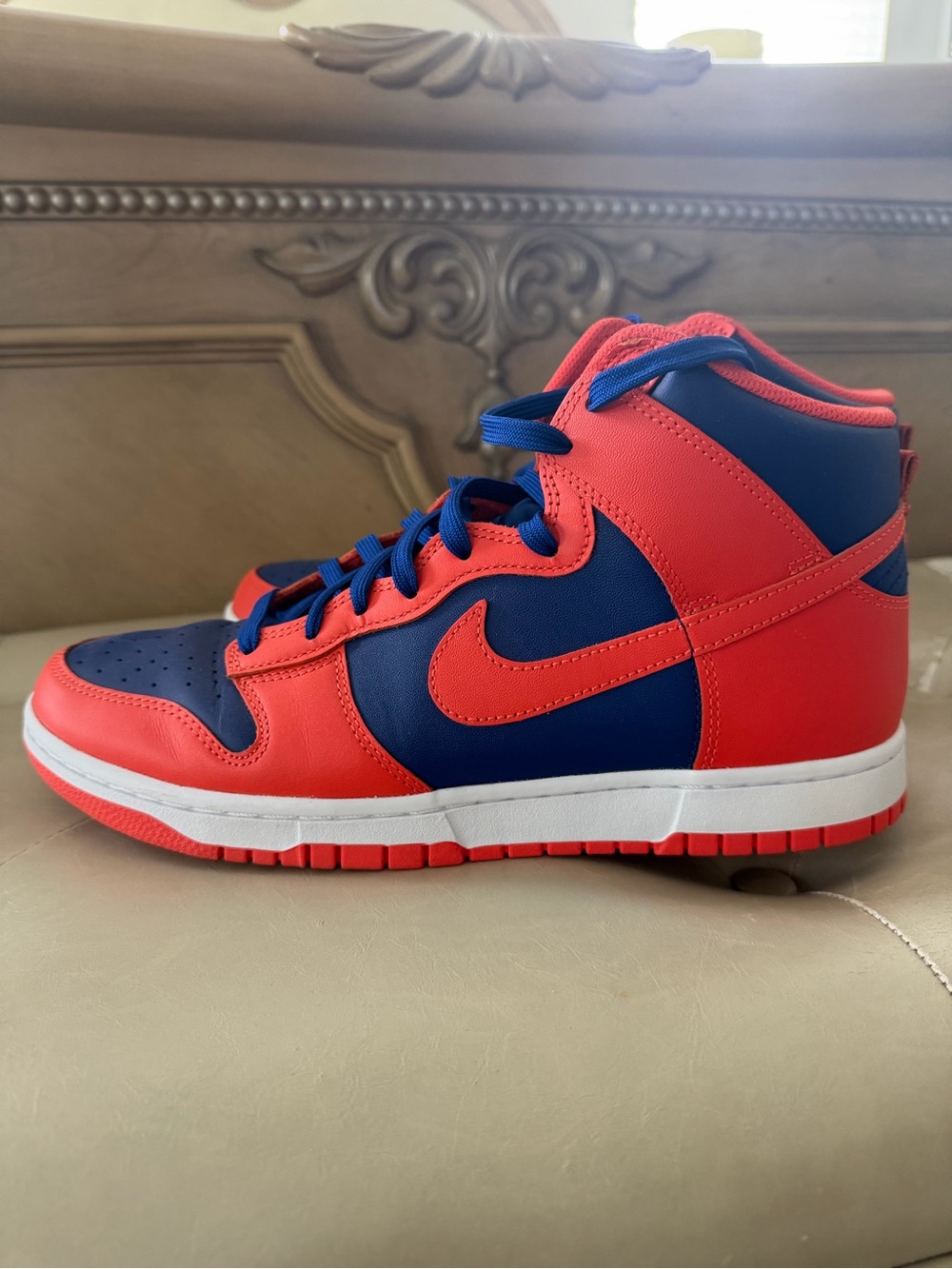 Mens Red & Blue High-Top Sneakers